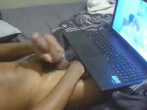Black Teen Beats Off To Porn